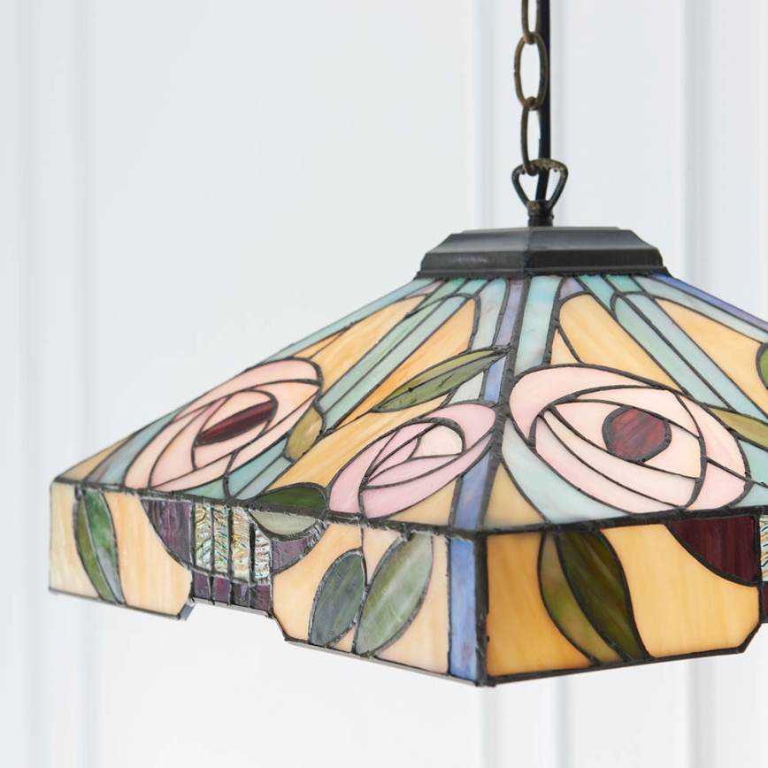 Endon 64385 - Luster na lancu Tiffany WILLOW 1xE27/60W/230V prečnik 35 cm