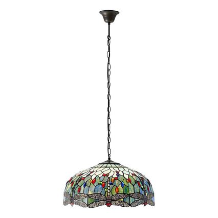 Endon 66148 - Luster na lancu Tiffany DRAGONFLY 3xE27/60W/230V prečnik 50 cm