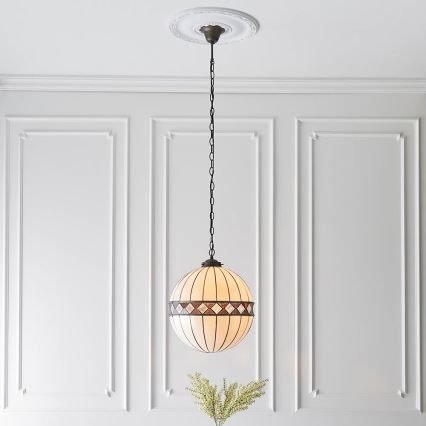 Endon 67045 - Luster na lancu Tiffany FARGO 1xE27/60W/230V prečnika 40 cm