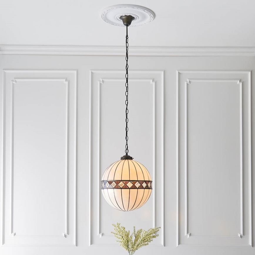 Endon 67045 - Luster na lancu Tiffany FARGO 1xE27/60W/230V prečnika 40 cm