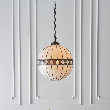 Endon 67045 - Luster na lancu Tiffany FARGO 1xE27/60W/230V prečnika 40 cm