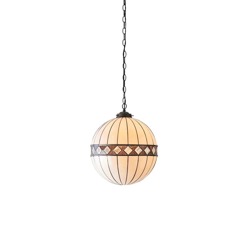Endon 67045 - Luster na lancu Tiffany FARGO 1xE27/60W/230V prečnika 40 cm