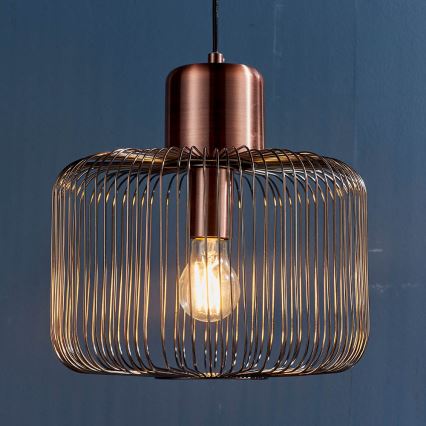 Endon 68986 - Luster na sajli NICOLA 1xE27/40W/230V u bakarnoj boji