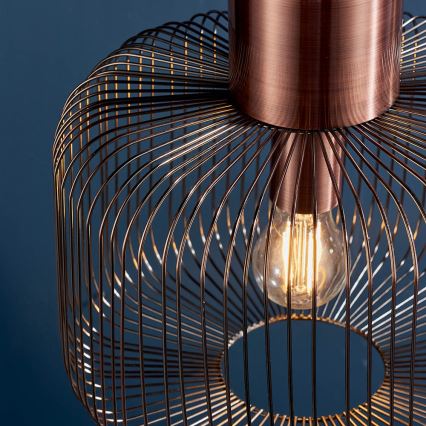 Endon 68986 - Luster na sajli NICOLA 1xE27/40W/230V u bakarnoj boji