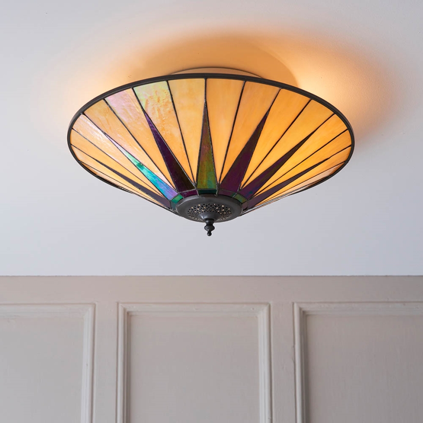 Endon 70240 - Stropna svetiljka Tiffany DARK STAR 2xE27/40W/230V pr. 49 cm