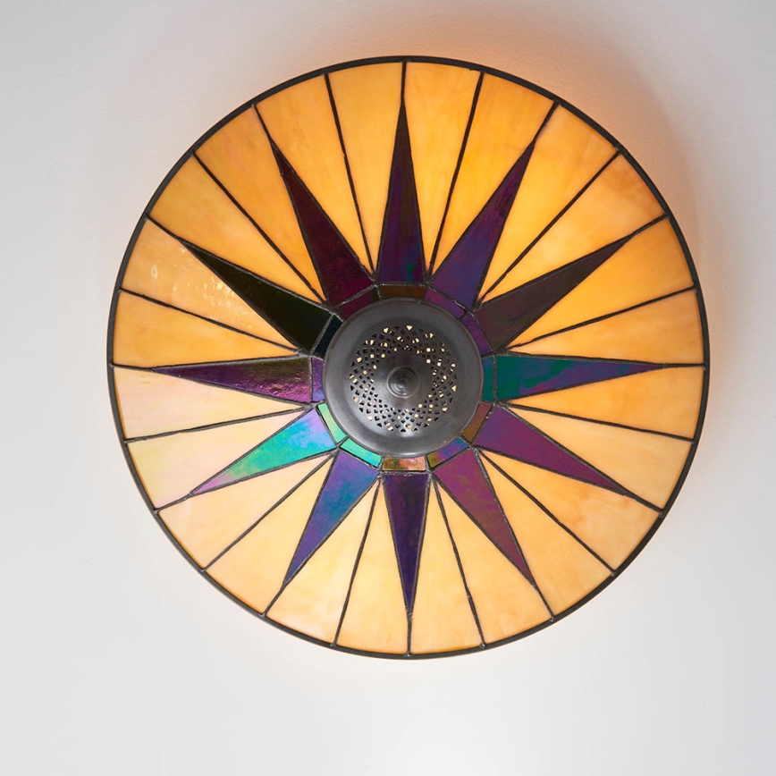 Endon 70240 - Stropna svetiljka Tiffany DARK STAR 2xE27/40W/230V pr. 49 cm