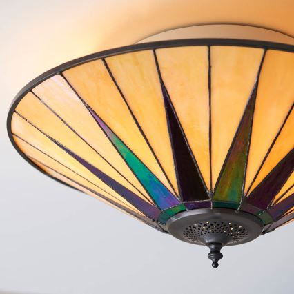 Endon 70240 - Stropna svetiljka Tiffany DARK STAR 2xE27/40W/230V pr. 49 cm