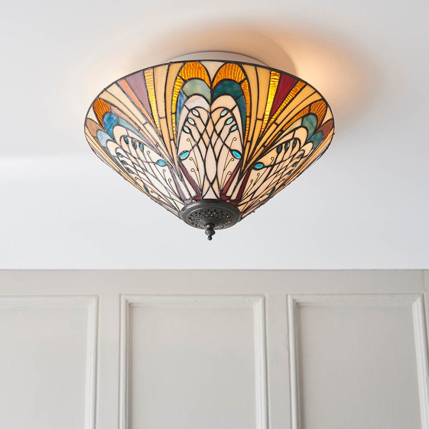 Endon 70241 - Plafonsko svetlo Tiffany HECTOR 2xE27/60W/230V Ø 40 cm
