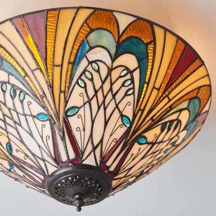 Endon 70241 - Plafonsko svetlo Tiffany HECTOR 2xE27/60W/230V Ø 40 cm