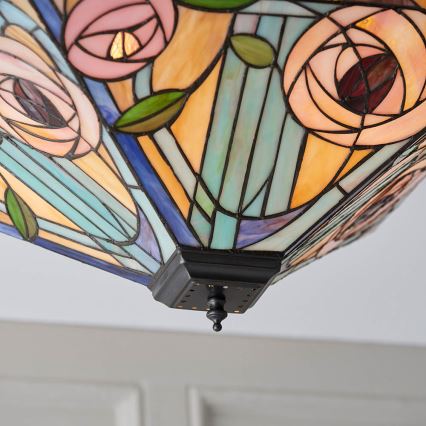 Endon 70698 - Tiffany WILLOW stropna svetiljka 2xE27/60W/230V