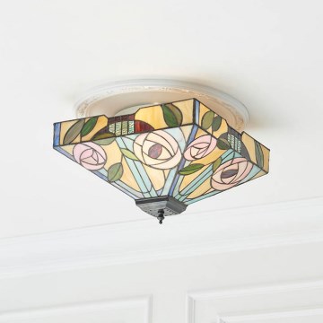 Endon 70699 - Plafonsko svetlo Tiffany WILLOW 2xE27/60W/230V 35x35 cm