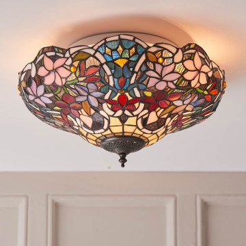 Endon 70709 - Plafonsko svetlo Tiffany SULLIVAN 2xE27/60W/230V, prečnik 40 cm