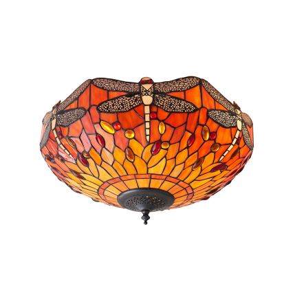 Endon 70721 - Plafonsko svetlo Tiffany DRAGONFLY 2xE27/60W/230V prečnik 41 cm