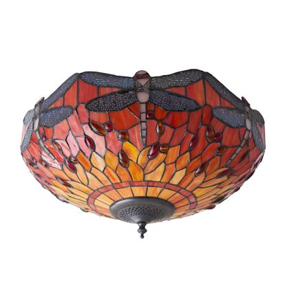 Endon 70721 - Plafonsko svetlo Tiffany DRAGONFLY 2xE27/60W/230V prečnik 41 cm
