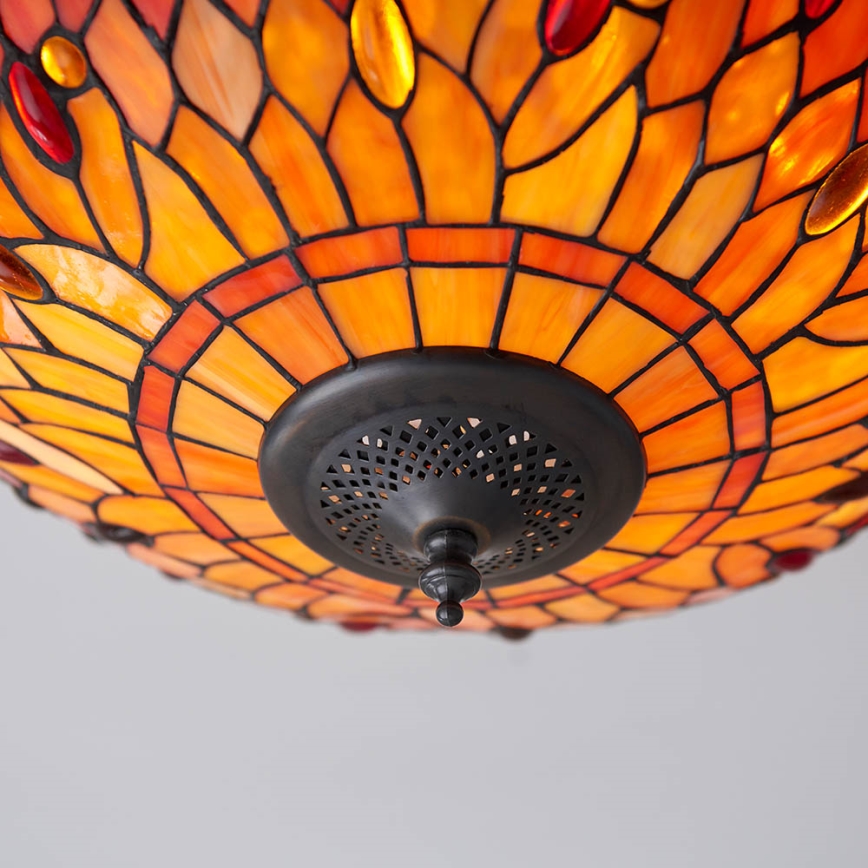 Endon 70721 - Plafonsko svetlo Tiffany DRAGONFLY 2xE27/60W/230V prečnik 41 cm