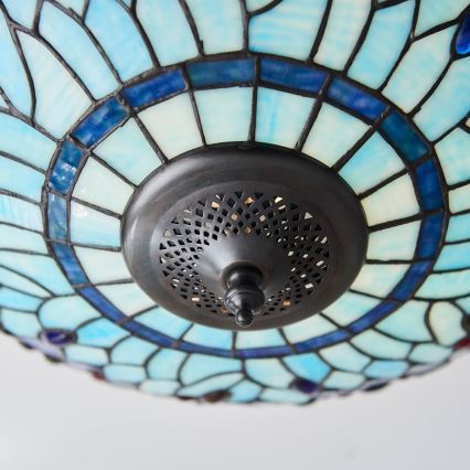 Endon 70722 - Plafonsko svetlo Tiffany DRAGONFLY 2xE27/60W/230V prečnik 41 cm
