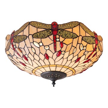 Endon 70723 - Plafonsko svetlo Tiffany DRAGONFLY 2xE27/60W/230V prečnik 41 cm