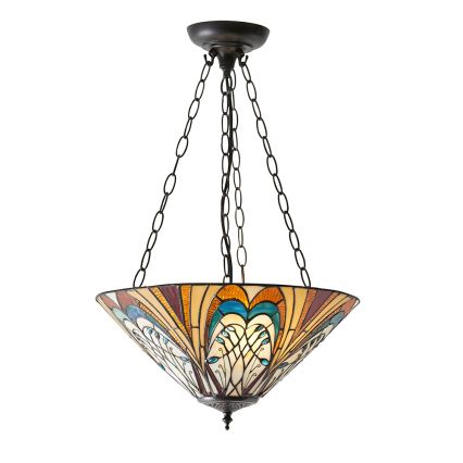 Endon 70750 - Luster na lancu Tiffany HECTOR 3xE27/60W/230V, prečnik 40 cm