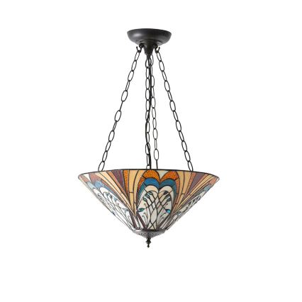 Endon 70750 - Luster na lancu Tiffany HECTOR 3xE27/60W/230V, prečnik 40 cm