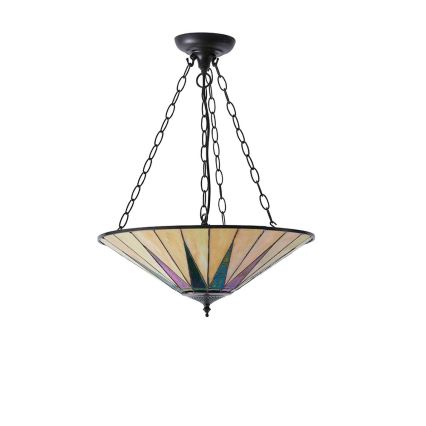 Endon 70754 - Luster na lancu Tiffany DARK STAR 3xE27/60W/230V prečnik 49 cm