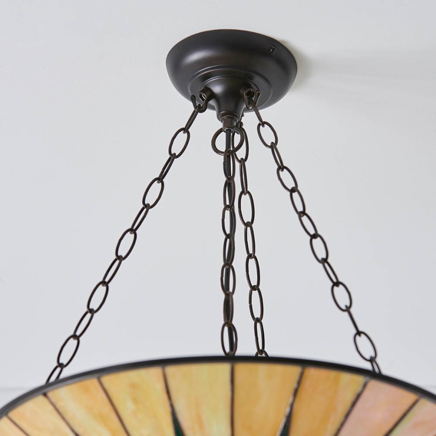Endon 70754 - Luster na lancu Tiffany DARK STAR 3xE27/60W/230V prečnik 49 cm