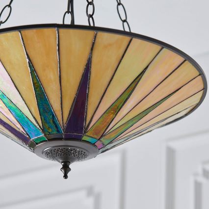 Endon 70754 - Luster na lancu Tiffany DARK STAR 3xE27/60W/230V prečnik 49 cm