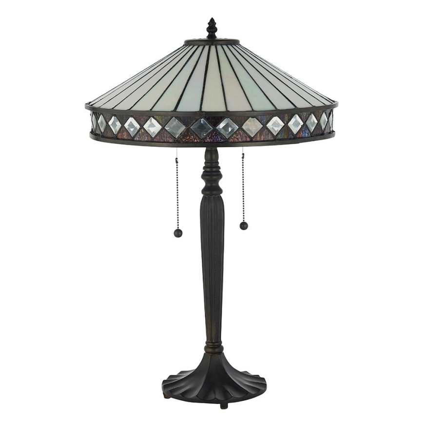Endon 70935 - Stona lampa Tiffany FARGO, 2x E27/60W/230V, prečnik 41,5 cm