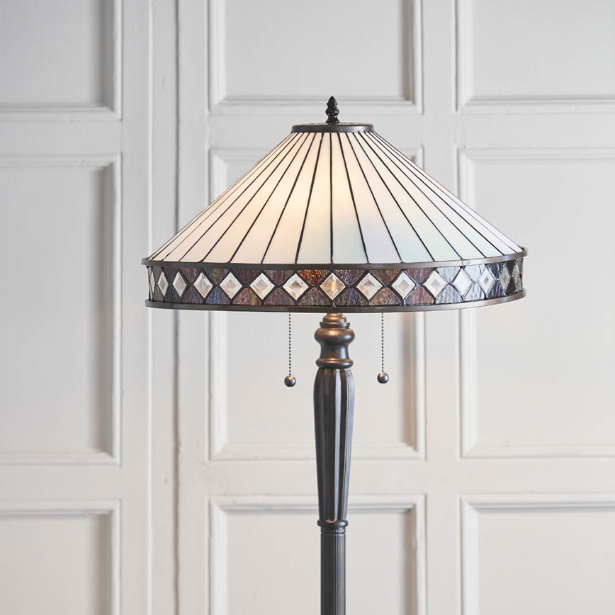 Endon 70936 - Stojeća lampa Tiffany FARGO 2xE27/60W/230V prečnika 50 cm