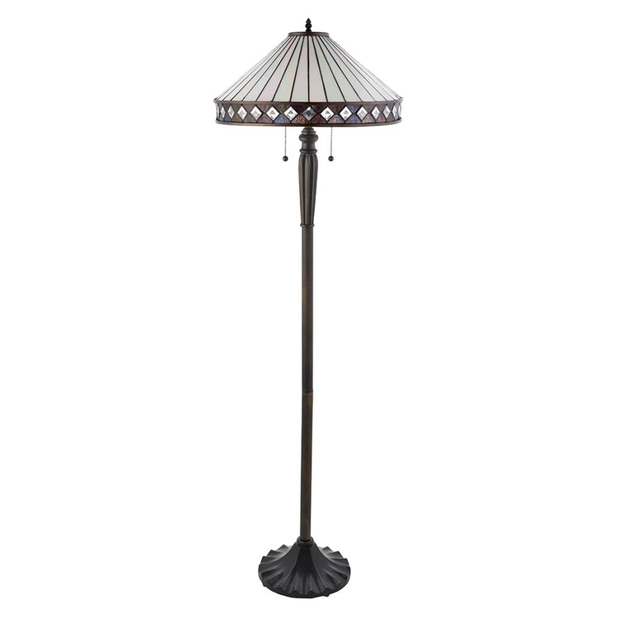 Endon 70936 - Stojeća lampa Tiffany FARGO 2xE27/60W/230V prečnika 50 cm