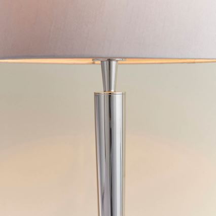 Endon 72175 - Stona lampa sa USB portom SYON 1xE14/40W/230V sjajni hrom/bež