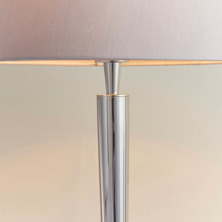 Endon 72175 - Stona lampa sa USB portom SYON 1xE14/40W/230V sjajni hrom/bež