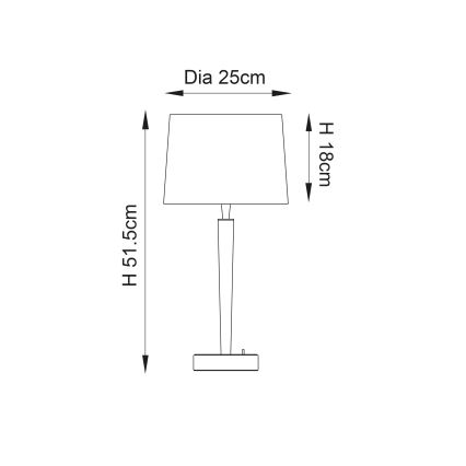 Endon 72175 - Stona lampa sa USB portom SYON 1xE14/40W/230V sjajni hrom/bež