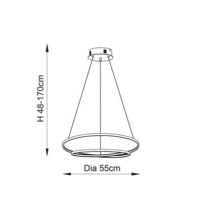 Endon 72479 - LED luster na sajli SCRIBBLE LED/31,5W/230V 3000K zlatna