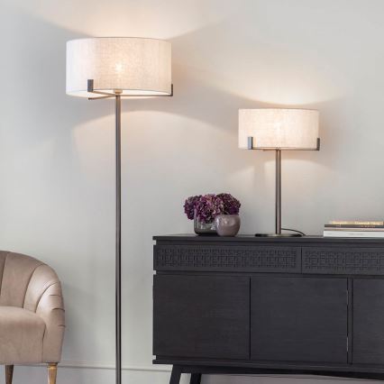Endon 72634 - Podna lampa HAYFIELD 1xE27/40W/230V braon/siva