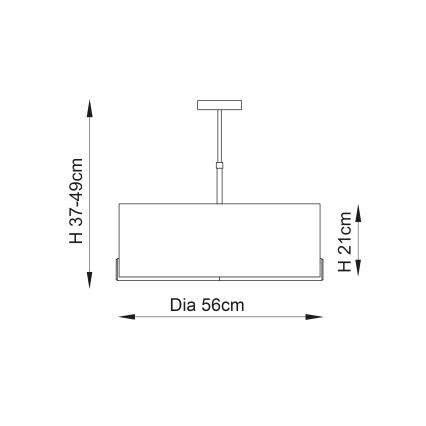 Endon 72635 - Luster na šipci HAYFIELD 3xE27/40W/230V mat hrom/siva