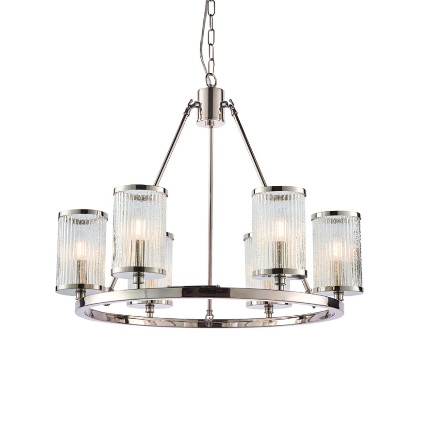 Endon 74128 - Luster na lancu EASTON 6xE14/6W/230V sjajni hrom