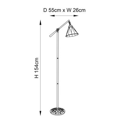 Endon 74355 - Podna lampa Tiffany DARK STAR 1xE14/40W/230V