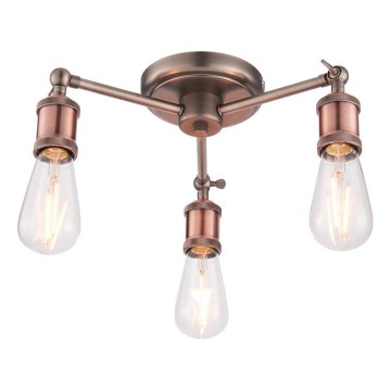 Endon 76124 - Spot svetiljka HAL 3xE27/10W/230V mat hrom/bakrena