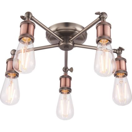 Endon 76336 - HAL spot svetiljka 5xE27/40W/230V mat hrom/bakrena