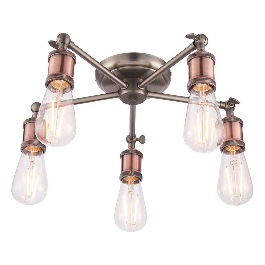 Endon 76336 - HAL spot svetiljka 5xE27/40W/230V mat hrom/bakrena
