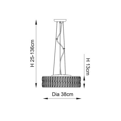 Endon 76513 - LED luster na sajli VERINA 5xLED/5W/230V sjajni hrom