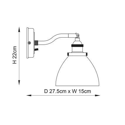 Endon 77273 - Zidni reflektor HANSEN 1xE14/40W/230V mesing