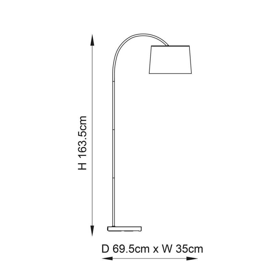 Endon 78163 - Podna lampa CARLSON 1xE27/60W/230V siva/crna