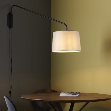 Endon 79380 - Zidna lampa CARLSON 1xE27/40W/230V siva/crna