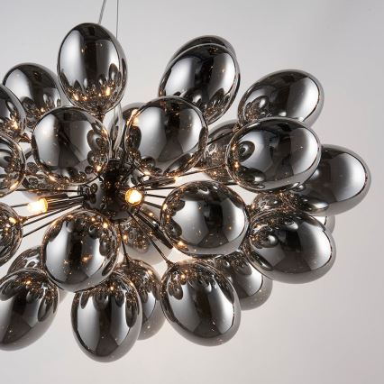 Endon 80124 - Luster na sajli INFINITY 8xG9/28W/230V crna/zadimljena