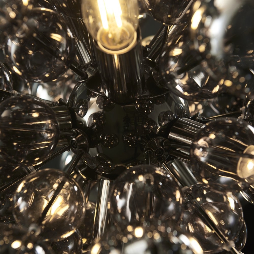 Endon 81583 - Luster na sajli JOULES 9xE14/7W/230V sjajni hrom/zadimljeno staklo