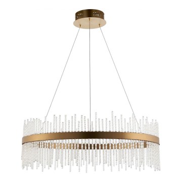Endon 81908 - prigušiva LED luster na sajli ADRIEL LED/58W/230V 3000K, prečnik 70 cm, zlatna/prozirna