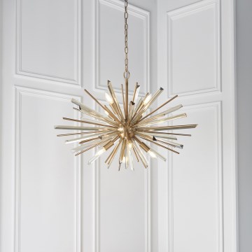 Endon 81935 - Zlatni luster na lancu 8xE14/40W/230V