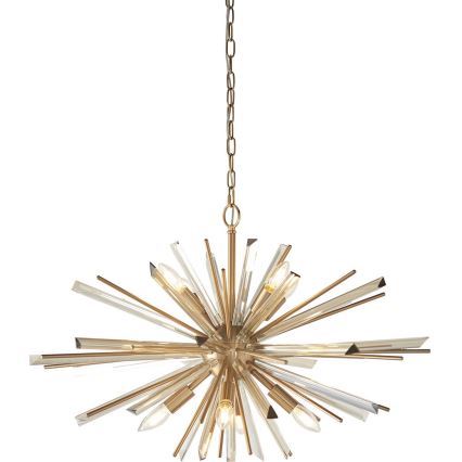 Endon 81935 - Zlatni luster na lancu 8xE14/40W/230V