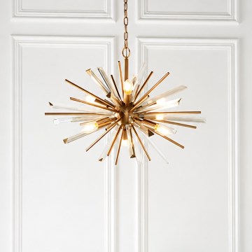 Endon 81936 - Zlatni luster na lancu 6xE14/40W/230V